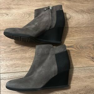 Brown Ankle Boots with Wedge Heel